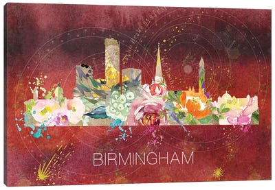 Birmingham Skyline Canvas Art Print - Natalie Ryan