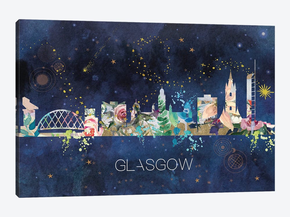 Glasgow Skyline by Natalie Ryan 1-piece Canvas Print