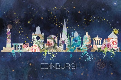 Edinburgh Skyline by Natalie Ryan framed wall art
