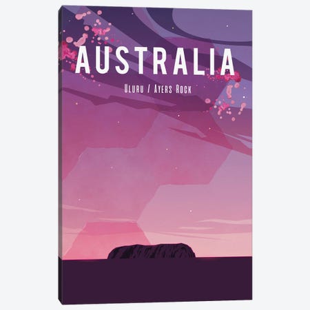 Australia Travel Poster Canvas Print #NRY8} by Natalie Ryan Canvas Art