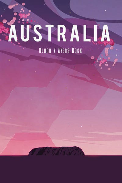 Natalie Ryan: Australia Travel Poster by Natalie Ryan