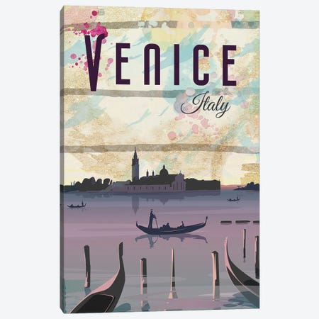 Venice Travel Poster Canvas Print #NRY9} by Natalie Ryan Canvas Art