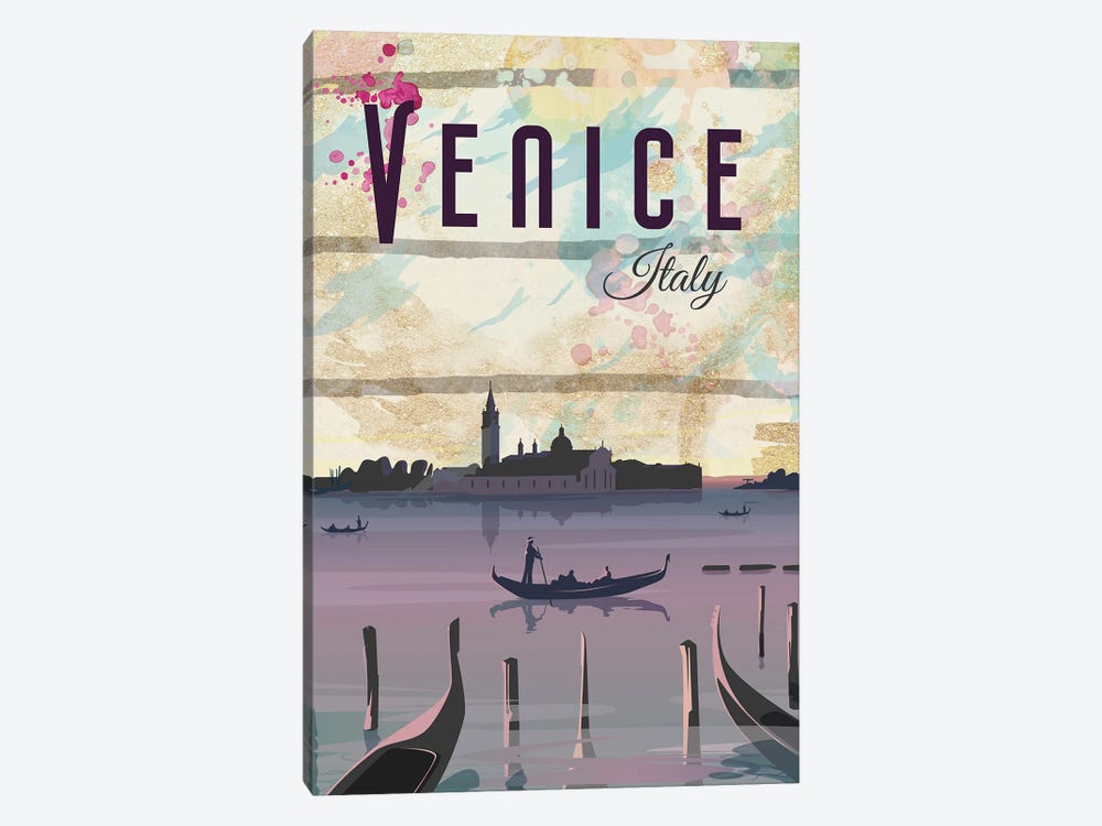 Venice Travel Poster by Natalie Ryan 1-piece Canvas Art