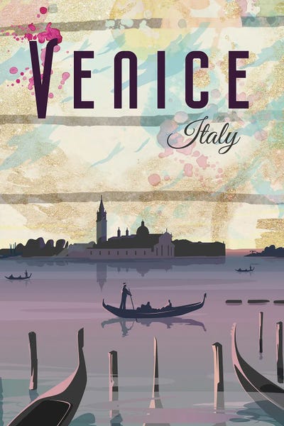 Rowboats: Venice Travel Poster by Natalie Ryan