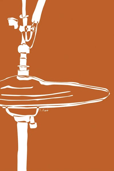 Drum Cymbal Terra Cotta by Nisse Corona art print