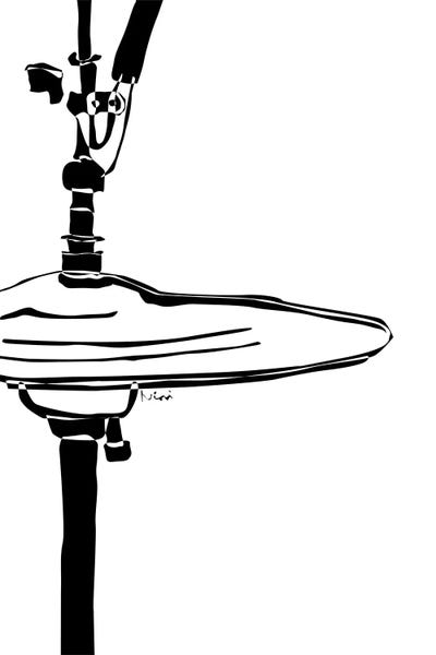 Drum Cymbal White by Nisse Corona art print