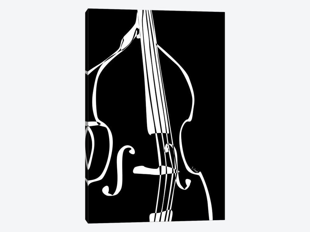 Double Bass Black by Nisse Corona 1-piece Art Print