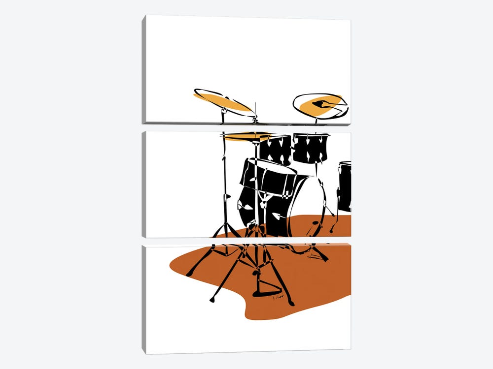 Drum Set Terra by Nisse Corona 3-piece Canvas Art Print