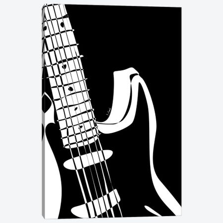 Electric Guitar Black Canvas Print #NSC23} by Nisse Corona Canvas Artwork