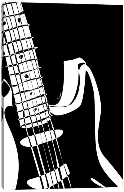 Electric Guitar Black Canvas Art Print - Nisse Corona