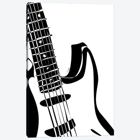 Electric Guitar White Canvas Print #NSC24} by Nisse Corona Art Print