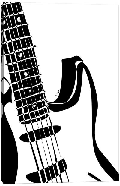 Electric Guitar White Canvas Art Print - Nisse Corona