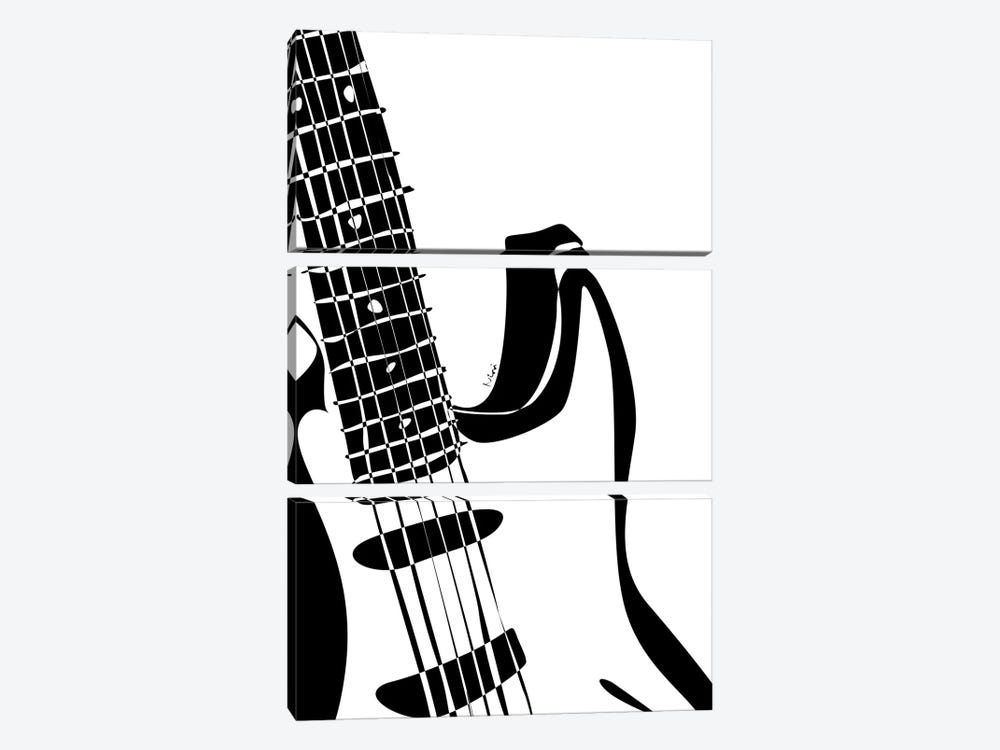 Electric Guitar White by Nisse Corona 3-piece Art Print