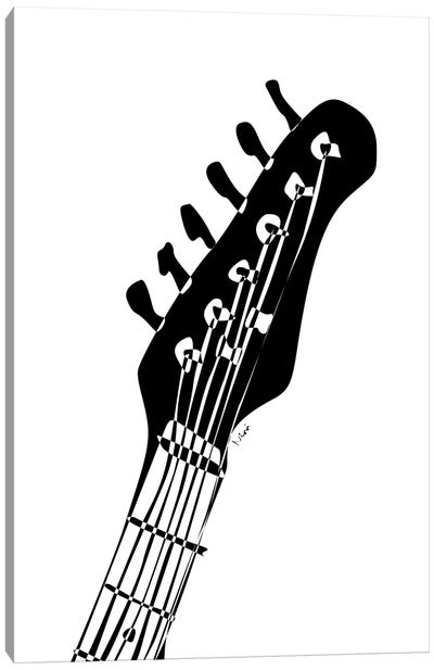 Electric Guitar Head Canvas Art Print - Nisse Corona