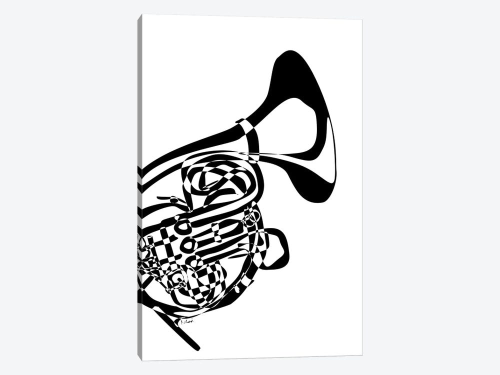 French Horn White by Nisse Corona 1-piece Canvas Art
