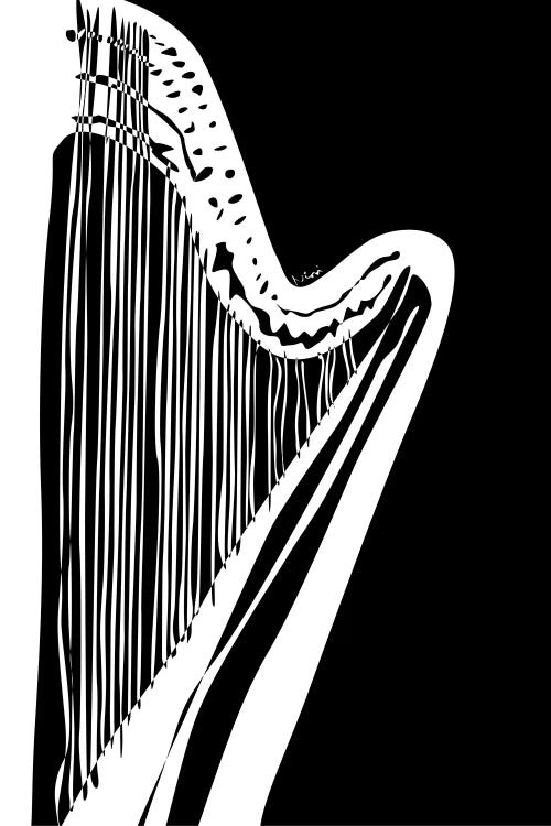 Harp Black by Nisse Corona wall art