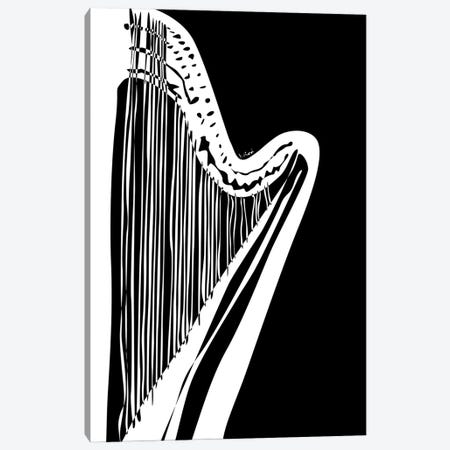 Harp Black Canvas Print #NSC31} by Nisse Corona Canvas Art Print