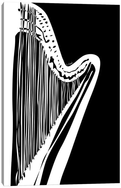 Harp Black Canvas Art Print - Nisse Corona