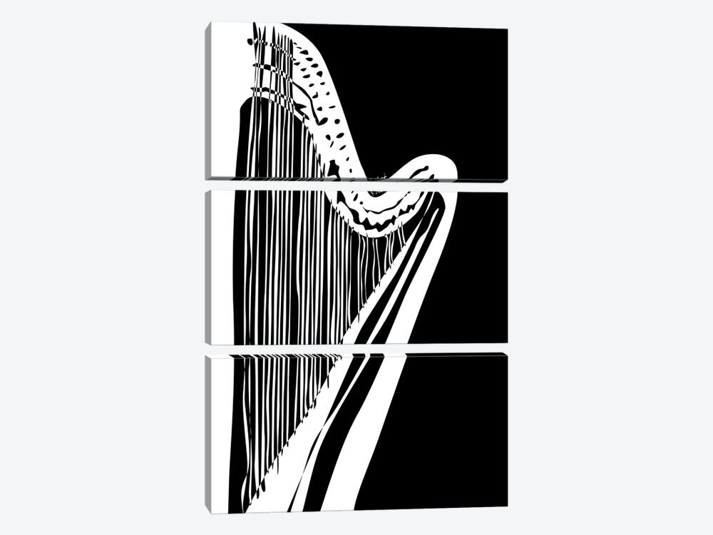 Harp Black by Nisse Corona 3-piece Art Print