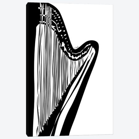 Harp White Canvas Print #NSC32} by Nisse Corona Canvas Print