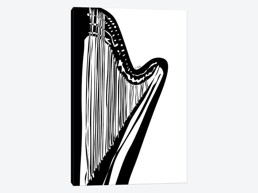 Harp White by Nisse Corona 1-piece Canvas Artwork