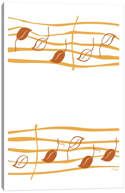 Leaf Note Terra Canvas Art Print - Musical Notes Art