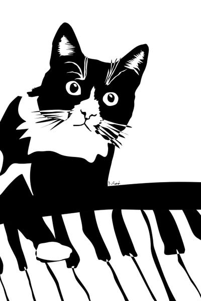 Piano Cat by Nisse Corona art print