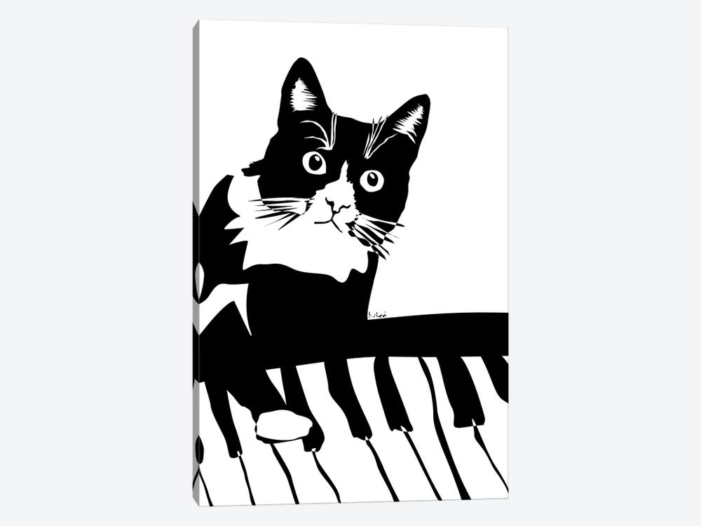 Piano Cat by Nisse Corona 1-piece Art Print