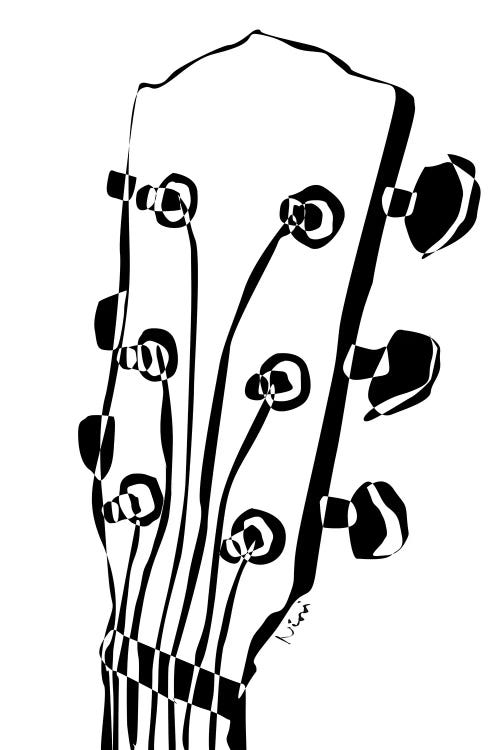 Acoustic Guitar Head by Nisse Corona wall art