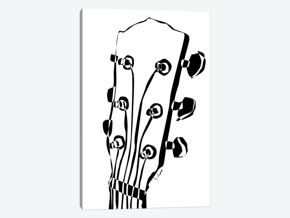 Acoustic Guitar Head by Nisse Corona 1-piece Canvas Art Print