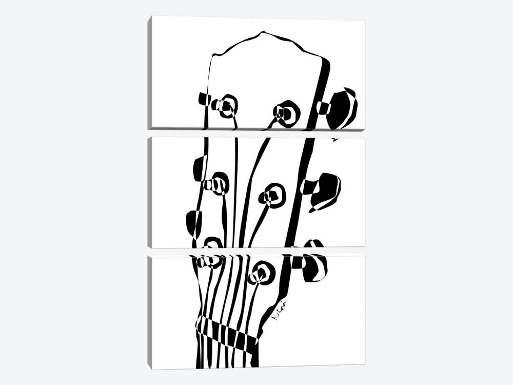 Acoustic Guitar Head by Nisse Corona 3-piece Canvas Art Print