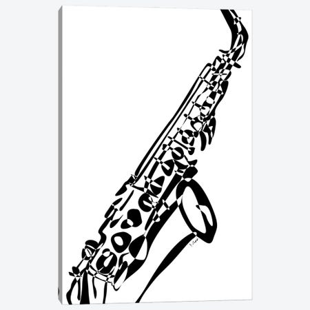 Saxophone Canvas Print #NSC42} by Nisse Corona Canvas Wall Art