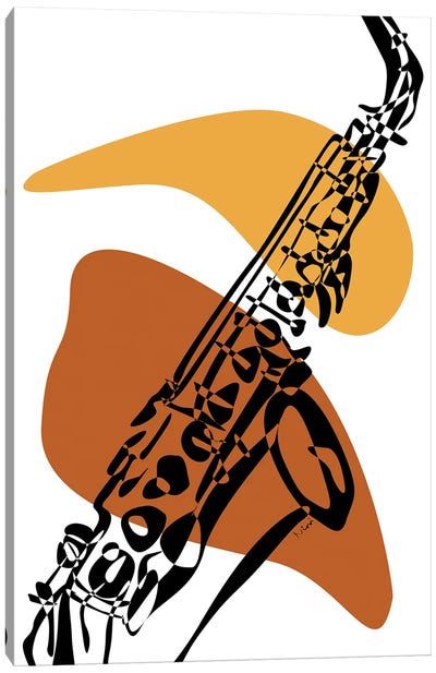 Saxophone Terra Canvas Art Print - Nisse Corona