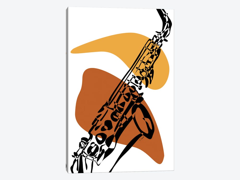Saxophone Terra by Nisse Corona 1-piece Canvas Artwork