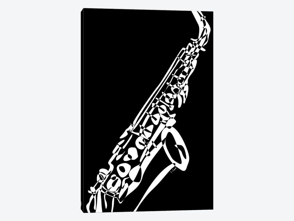 Saxophone Black by Nisse Corona 1-piece Canvas Print