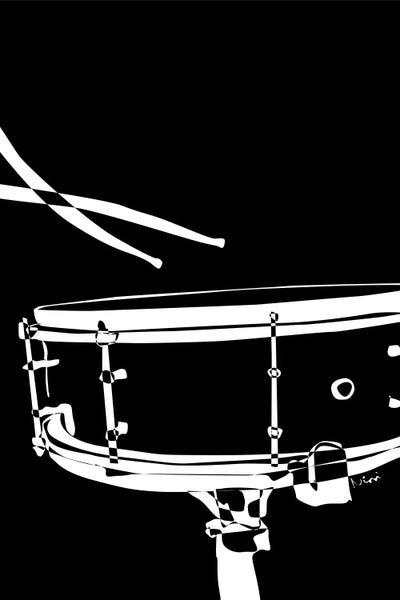 Large Modern Art - Canvas Prints: Drum Snare Black by Nisse Corona