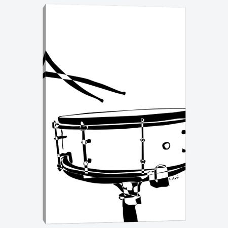 Drum Snare White Canvas Print #NSC47} by Nisse Corona Art Print