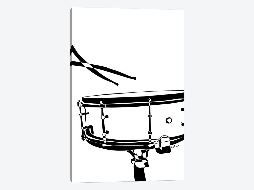 Drum Snare White by Nisse Corona 1-piece Canvas Artwork