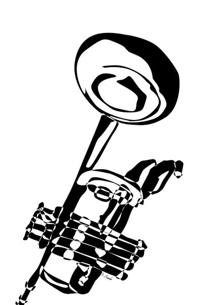 Black & White Minimalist Décor: Trumpet by Nisse Corona