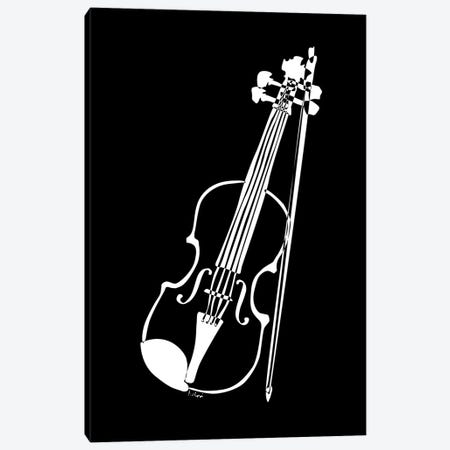 Violin Black Canvas Print #NSC56} by Nisse Corona Canvas Art