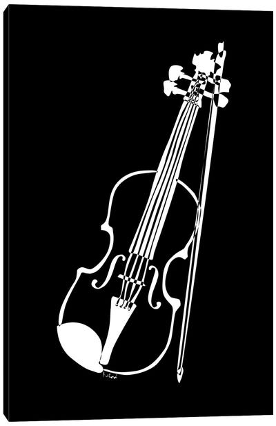 Violin Black Canvas Art Print - Nisse Corona