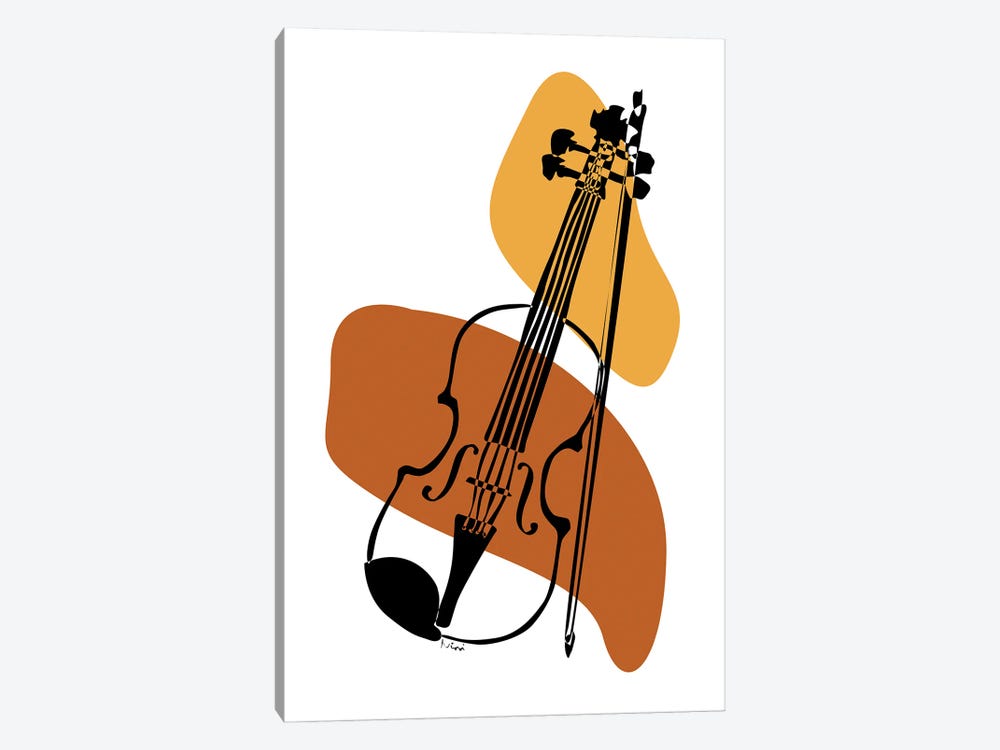 Violin Terra by Nisse Corona 1-piece Canvas Art Print