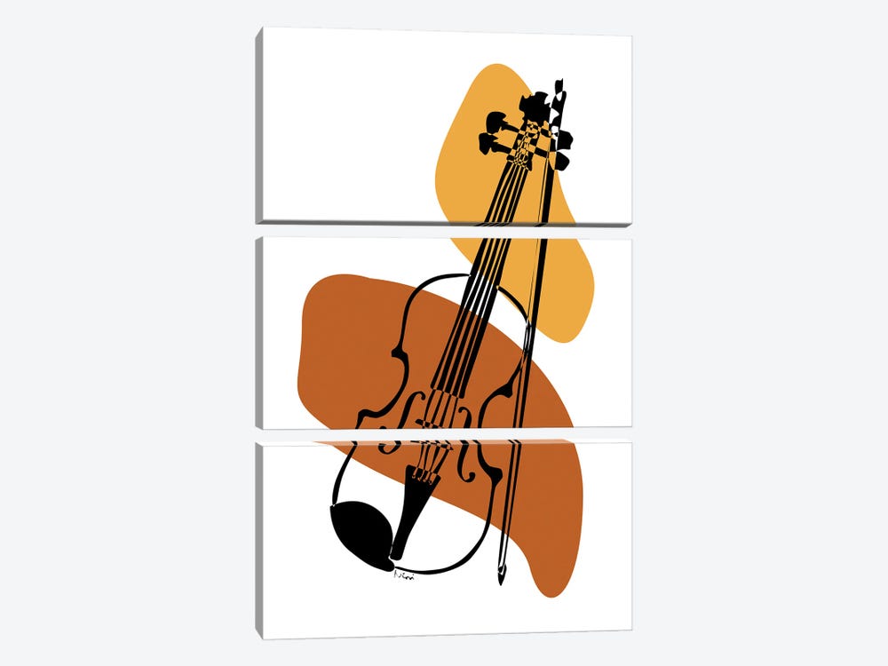 Violin Terra by Nisse Corona 3-piece Canvas Print