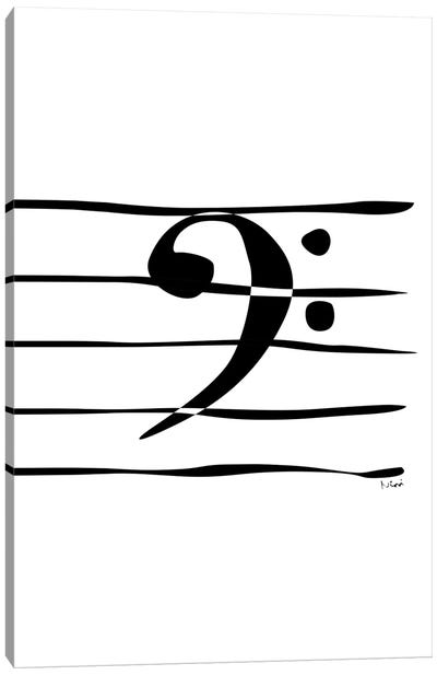 Bass Clef Canvas Art Print - Musical Notes Art
