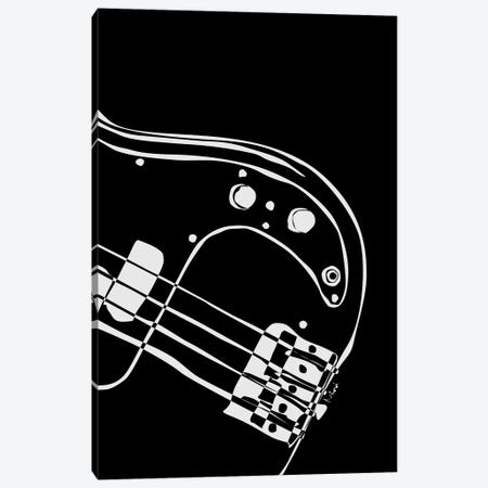 Bass Guitar Black Canvas Print #NSC7} by Nisse Corona Canvas Print