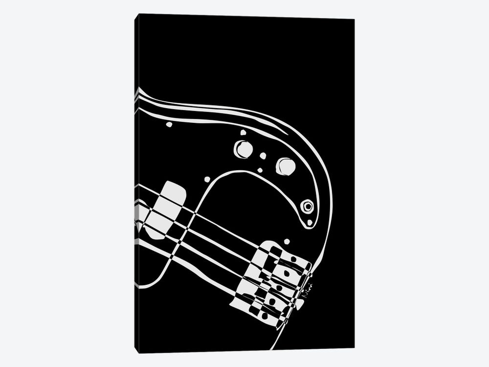 Bass Guitar Black by Nisse Corona 1-piece Art Print