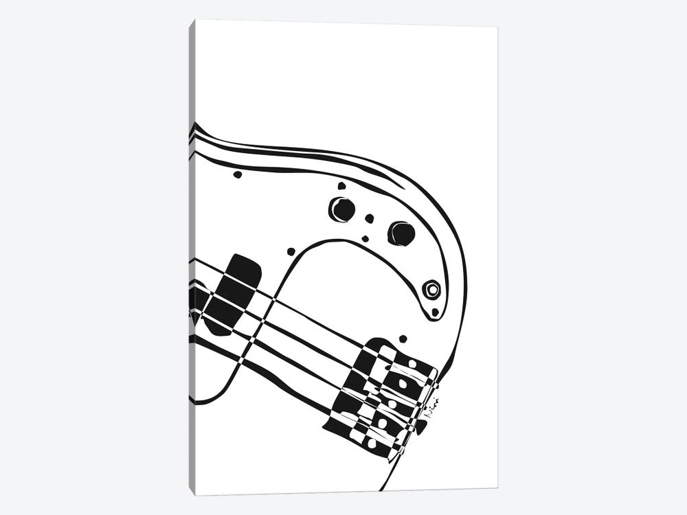 Bass Guitar White by Nisse Corona 1-piece Art Print