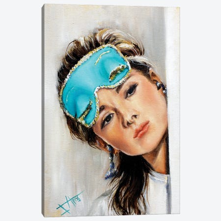Blue Mask Canvas Print #NSD13} by Salma Nasreldin Canvas Art
