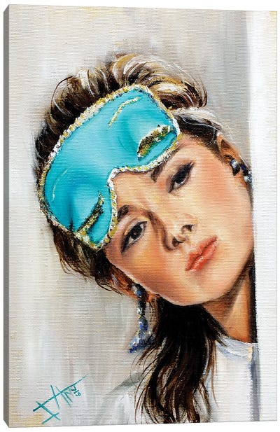 Blue Mask Canvas Art Print - Salma Nasreldin