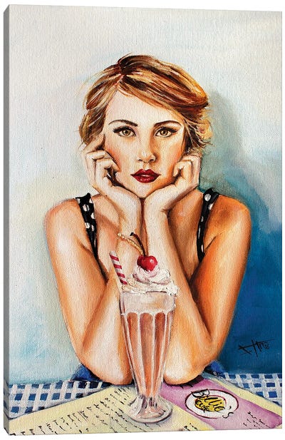 Cherry Sundae Canvas Art Print - Salma Nasreldin